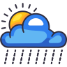 Cloud rain Sun icon