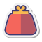stickers style 전면 지갑 icon