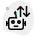 Uplinking and downlinking data transfer under robot icon