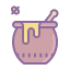 cute color style honey pot and bee icon