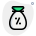 Earning report in percentage in a sack bag icon