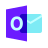 color glass style microsoft outlook icon