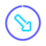 neon style circled down right 2 icon