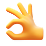 3d fluency style ok hand icon