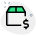 Dollar sign price tag on a Logistic delivery box icon