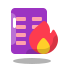 arcade style building on fire icon