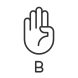 Letter B in ASL icon