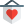 Heart shape on a flag representing peace and love icon
