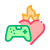 burning heart and joystick icon