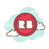 cloud style 붉은 거품 icon