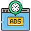 icone piatte a colori lineari per pubblicità esterna su Internet e marketing su Internet icon