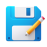 3d fluency style disquete y lápiz icon