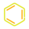 neon style benzene ring icon