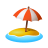 Пляж с зонтом icon