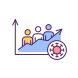 growing amounts of infected people icon