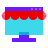 color glass style online shop icon