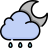 Cloud rain moon icon