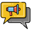 外部ソーシャル メディア マーケティング マーケティング テクノロジー フラットアイコン リニア カラー フラット アイコン icon
