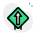 Straight forward up arrow signal as signpost icon