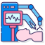 внешняя-роботизированная-хирургия-робототехника-флатиконы-линейный-цвет-плоские-значки icon