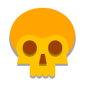 papercut style skull icon