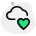 Favorite cloud location for storage with heart shape icon