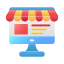 esterno-negozio-online-shopping-online-gradiente-piatto-deni-mao icon