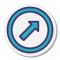 stickers style circled up right icon