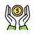 Hands Holding Coin icon