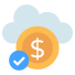 verified cloud money icon