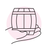 handsy style hölzernes bierfaß icon