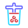 neon style bubble tea icon