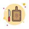 bubbles style cutting board icon