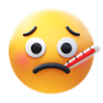 3d fluency style face with thermometer icon