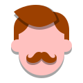 papercut style mustache icon