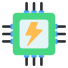 外部マイクロプロセッサー電源とエネルギー-フラット Vol-2-vectorslab icon