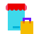 color glass style shopping bag icon