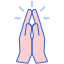 外部の祈りの宗教フラットアイコン線形カラーフラットアイコン icon