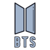 color hand drawn style bts logo icon