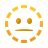 emoji de rosto com linha pontilhada icon