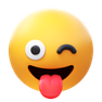 3d fluency style zwinkerndes gesicht mit zungen emoji icon