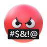 3d fluency style face with symbols on mouth icon