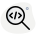 Search programming software with magnification glass logotype icon