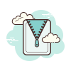 cloud style zip archiv öffnen icon