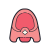 color hand drawn style baby potty icon