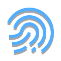 papercut style fingerprint icon