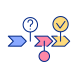 processus-de-pensée-logique-externe-microlearning-icônes-de-couleur-remplies-papa-vecteur icon
