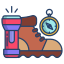 Hiking Shoes And Torch icon