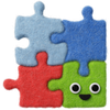 fuzzy style colorful puzzle icon