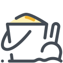 pastel color style sand bucket icon